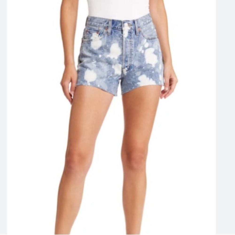 RE/DONE 70s high rise denim shorts in splash size 29 New button fly